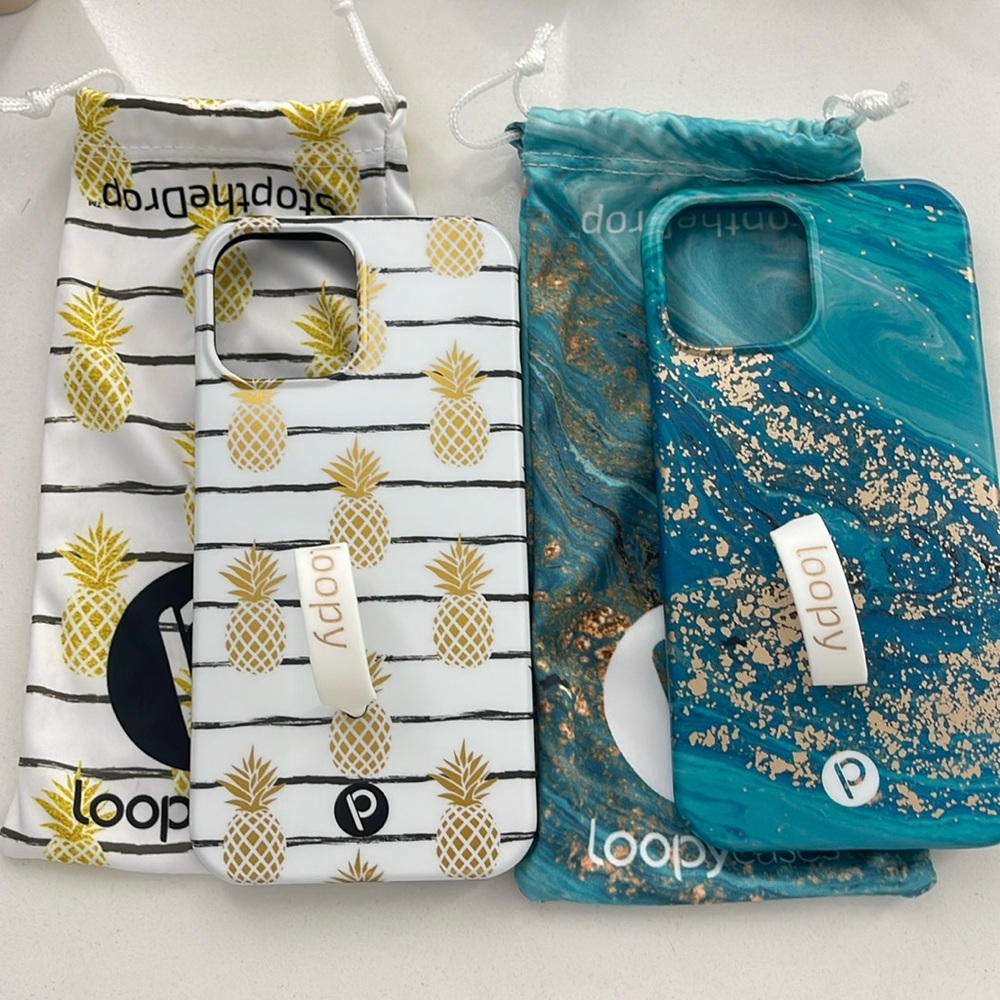 Loopy Case for iPhone 12 Pro Max, Lot of 2! Pineapple and Teal